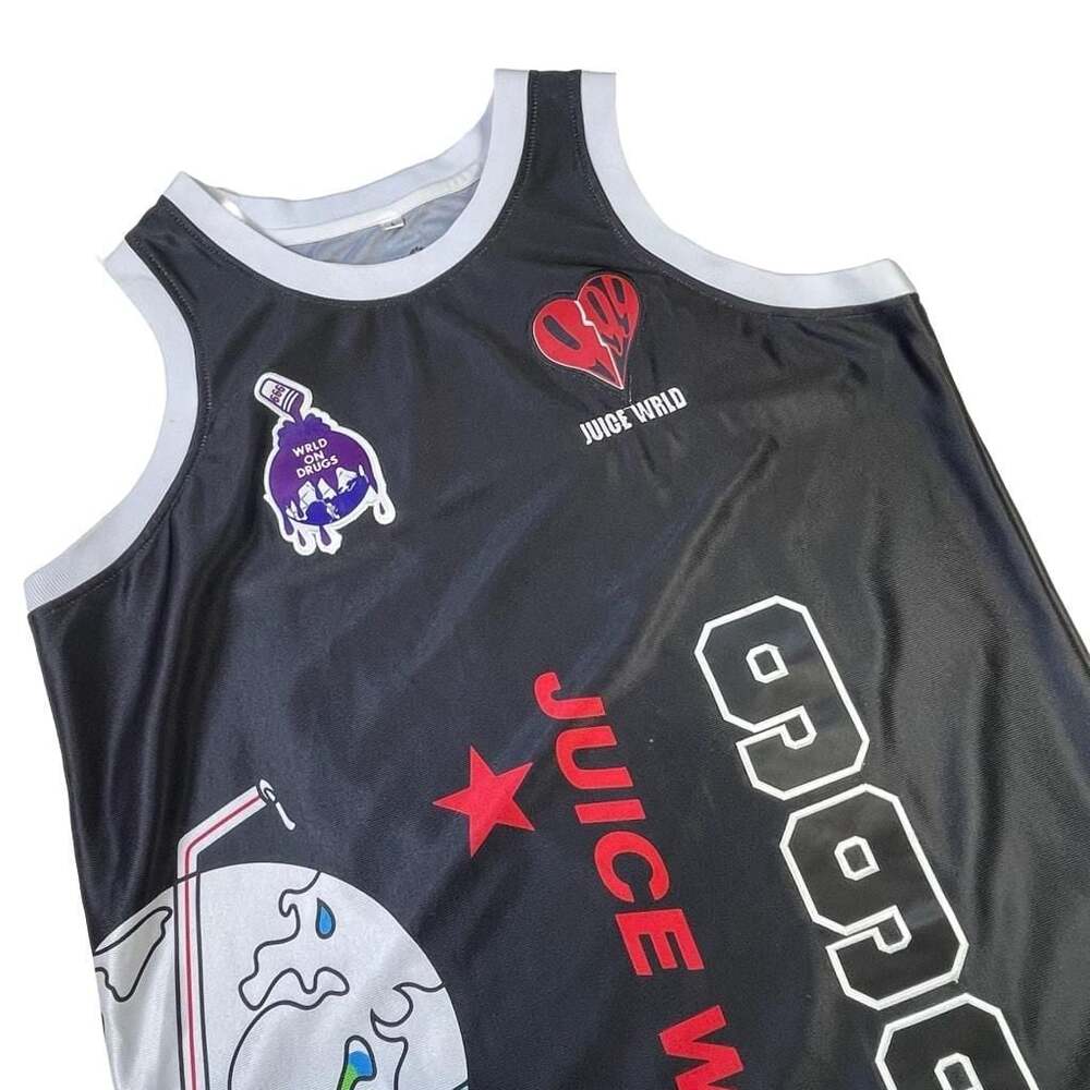 Juice WRLD 999 Tribute Basketball Jersey Black/White Sz L